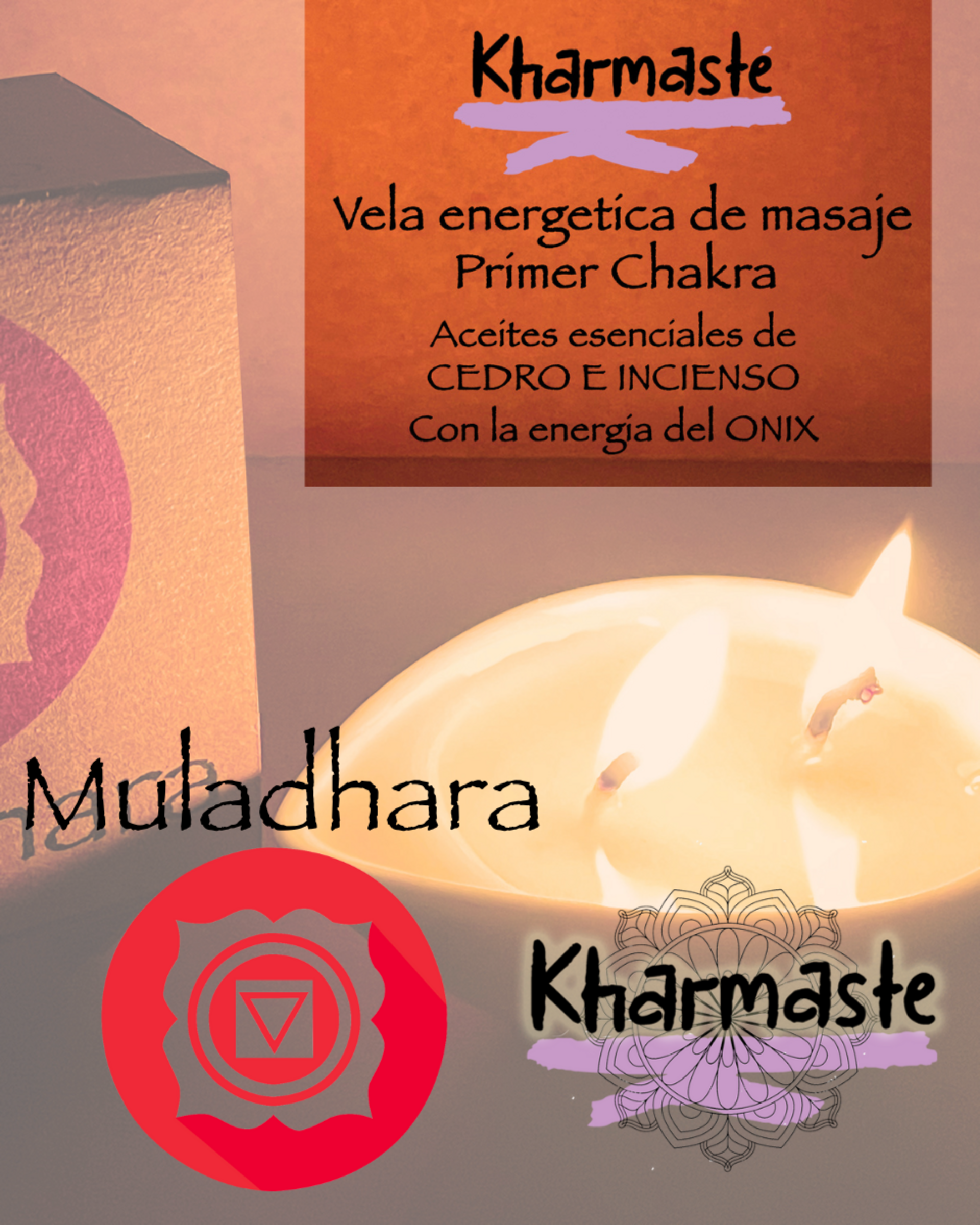 Vela de masaje Muladara. Chakra Raiz - 2