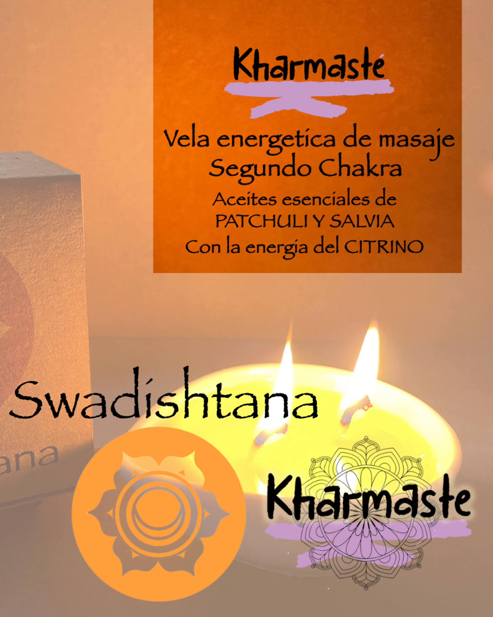 Vela de masaje Swadishtana. Segundo Chakra. Sacro - 2