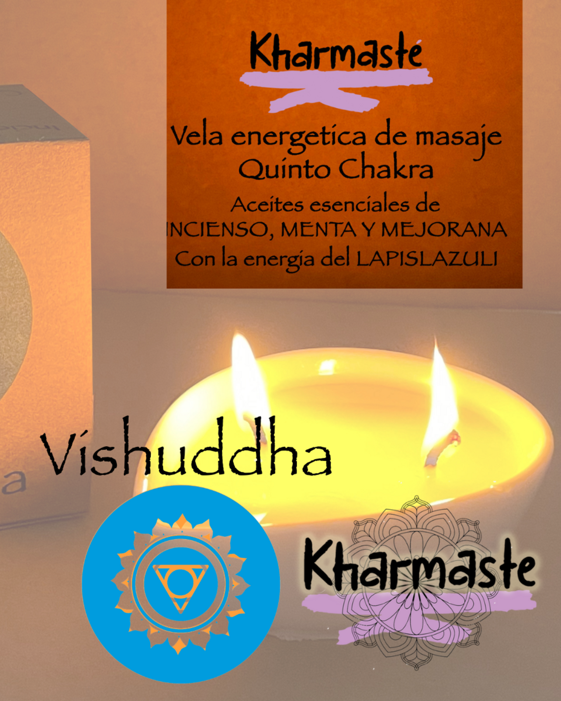 Vela de masaje Vishudha. Quinto Chakra. Garganta - 2