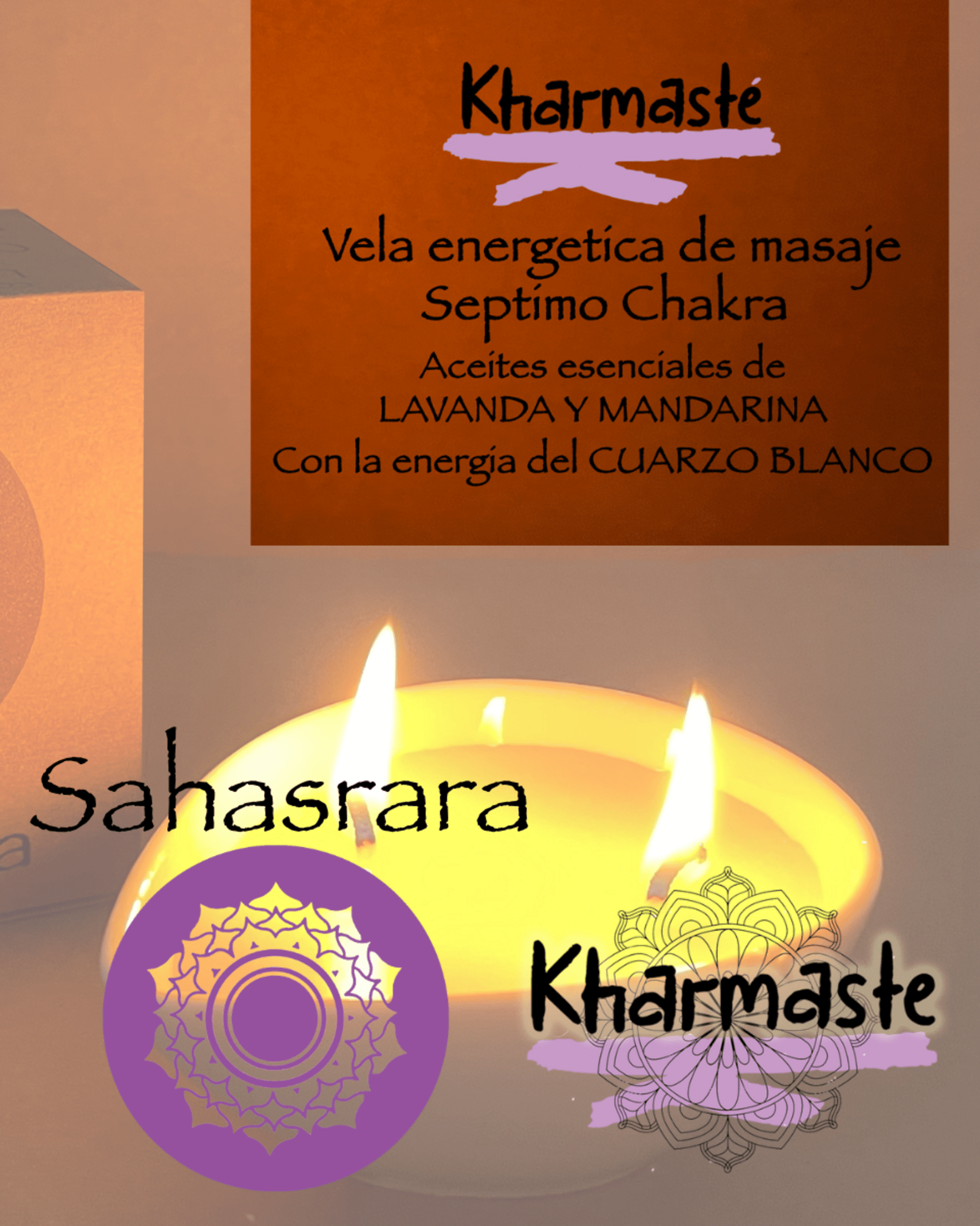 Vela de masaje Sahasrara. Séptimo Chakra. Corona - 3